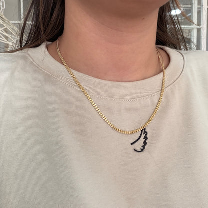 DIAMOND-CUT THREE-ROAD CHAIN 2.9MM YELLOW GOLD 18K ITALY - 45CM 6.43GR