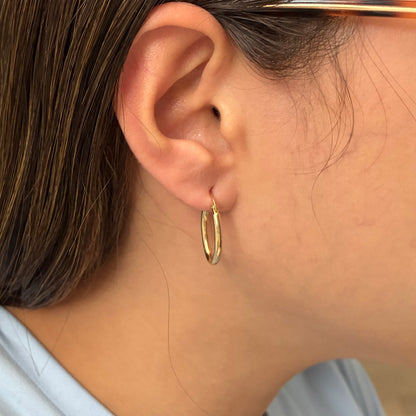 CANDONGA OVALADA LISA 1.0CM ORO AMARILLO 18K 1,48GR