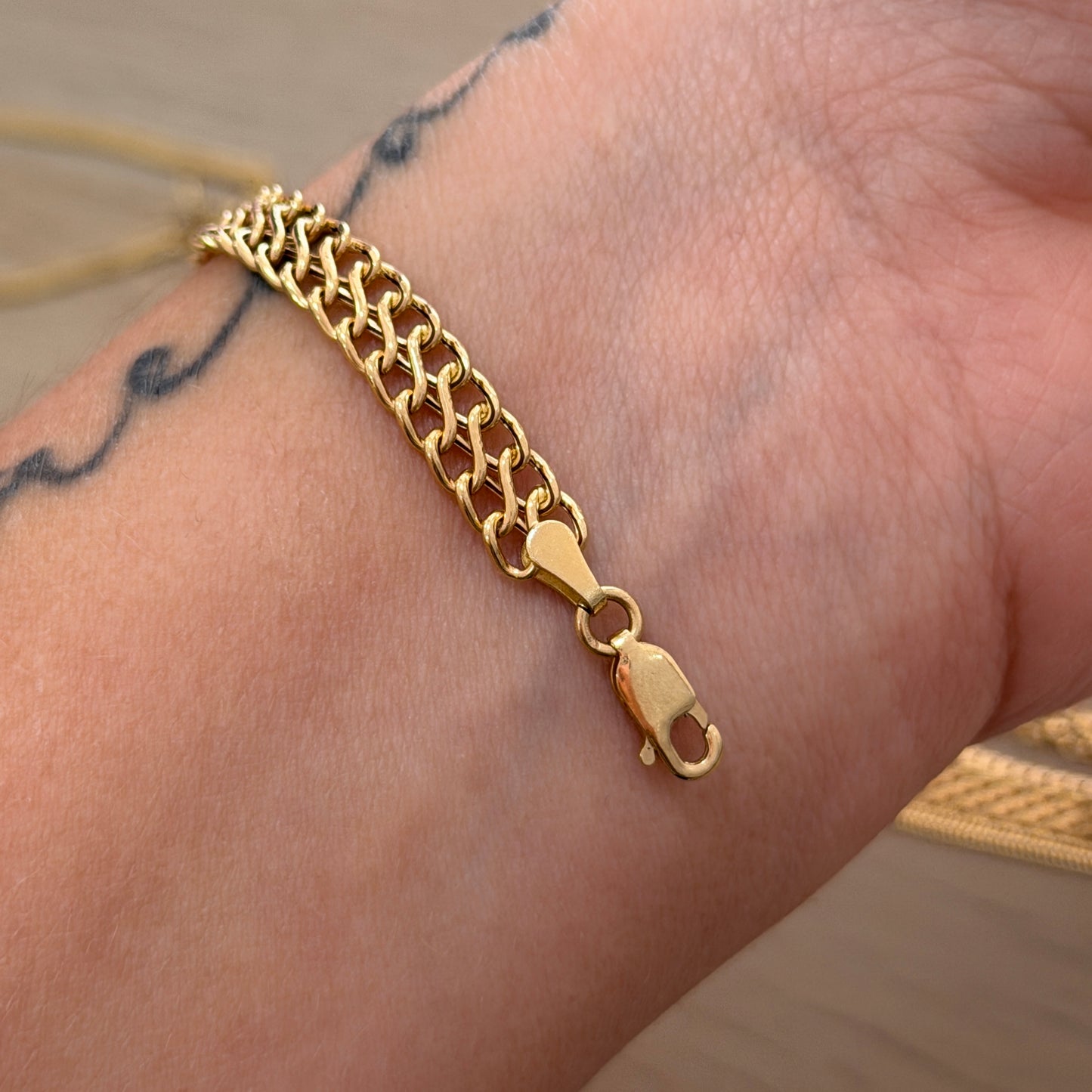 SEDUSA BRACELET 6.1MM YELLOW GOLD ITALY 18K - 21CM 4.24