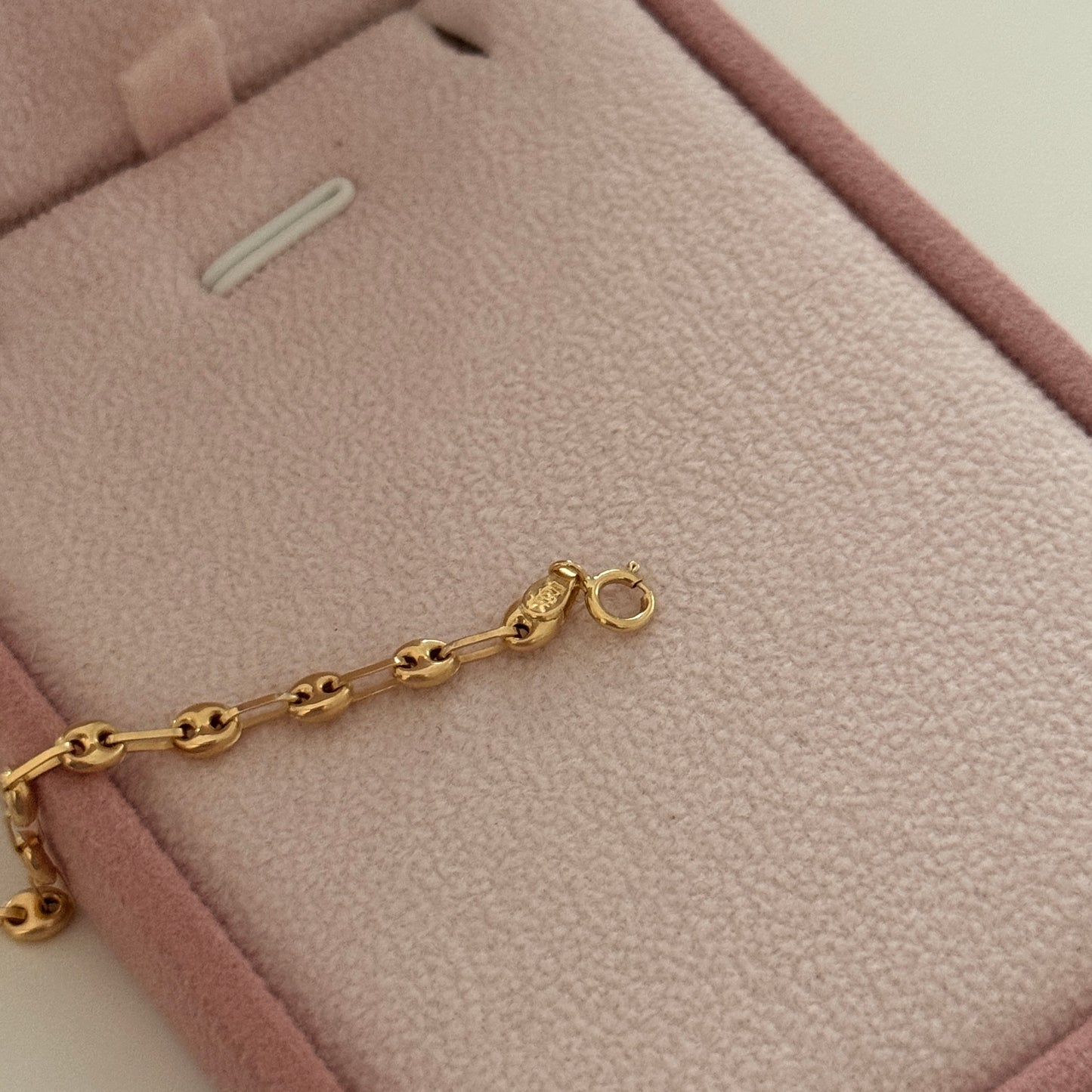 PULSERA GRANO DE CAFE 3MM ORO AMARILLO 18K 16CM - 2,0GR