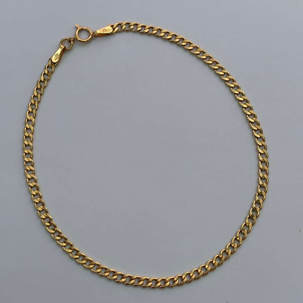 MINI CUBAN BRACELET 2.5MM YELLOW GOLD ITALY 18K 19CM - 1.1GR
