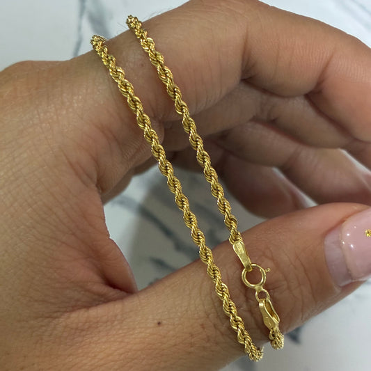 2.5MM ITALIAN YELLOW GOLD BOW CHAIN ​​18K - 50CM 3.52GR