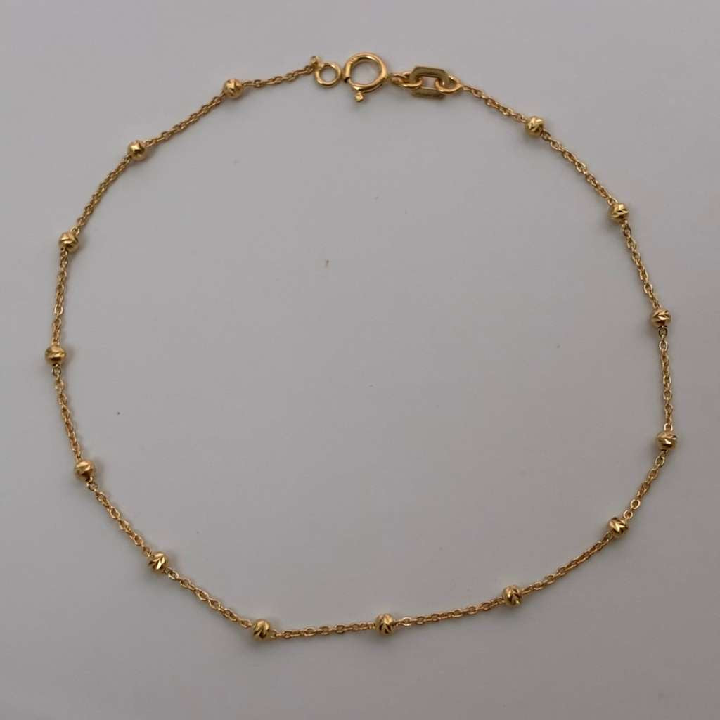 MINI ROLON DIAMOND BRACELET 2MM YELLOW GOLD ITALY ESP 18K 18.5CM - 0.98GR