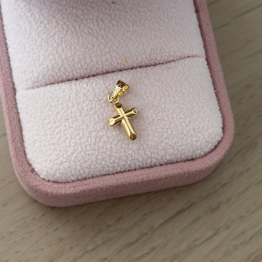 MINI PLAIN CROSS PENDANT 18K YELLOW GOLD - 0.27GR