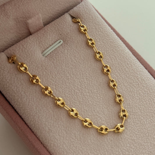 PULSERA GRANO DE CAFE 4MM ORO AMARILLO 18K 17,5CM - 2,65GR