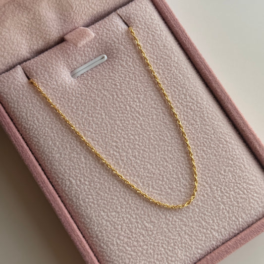MINI TURBILLON LOOP CHAIN 1.25MM YELLOW GOLD ITALY 18K 50CM - 0.95GR