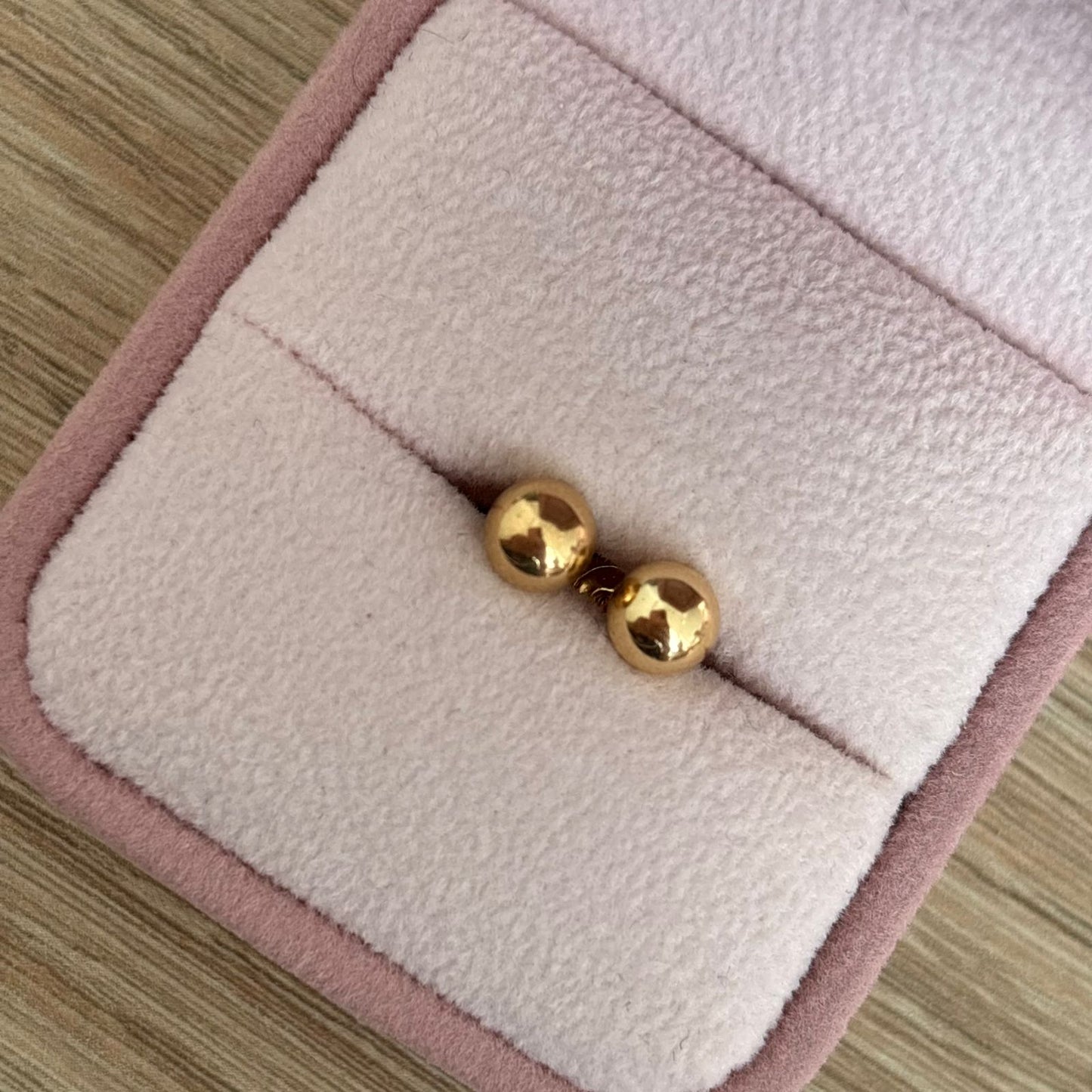 SMOOTH BALL STUDS 6MM 18K YELLOW GOLD - 0.75GR