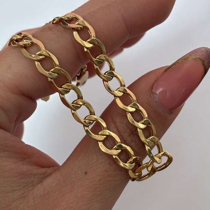 PULSERA CUBANA MARTILLADA 6.5MM ORO AMARILLO ITALY 18K 20CM - 5,62GR