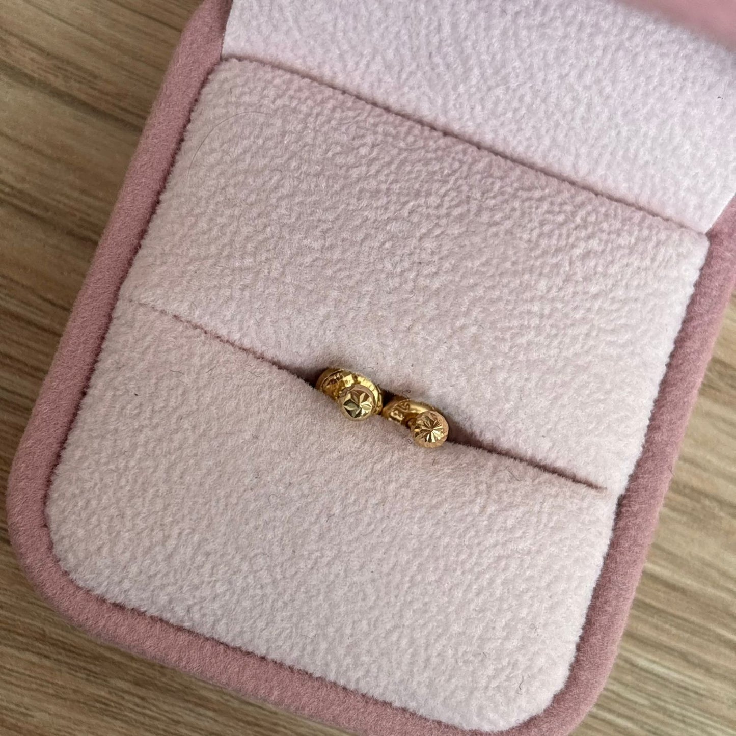 DIAMOND-CUT BALL STUDS 4MM 18K YELLOW GOLD - 0.51GR