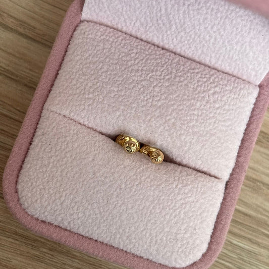 DIAMOND-CUT BALL STUDS 4MM 18K YELLOW GOLD - 0.51GR