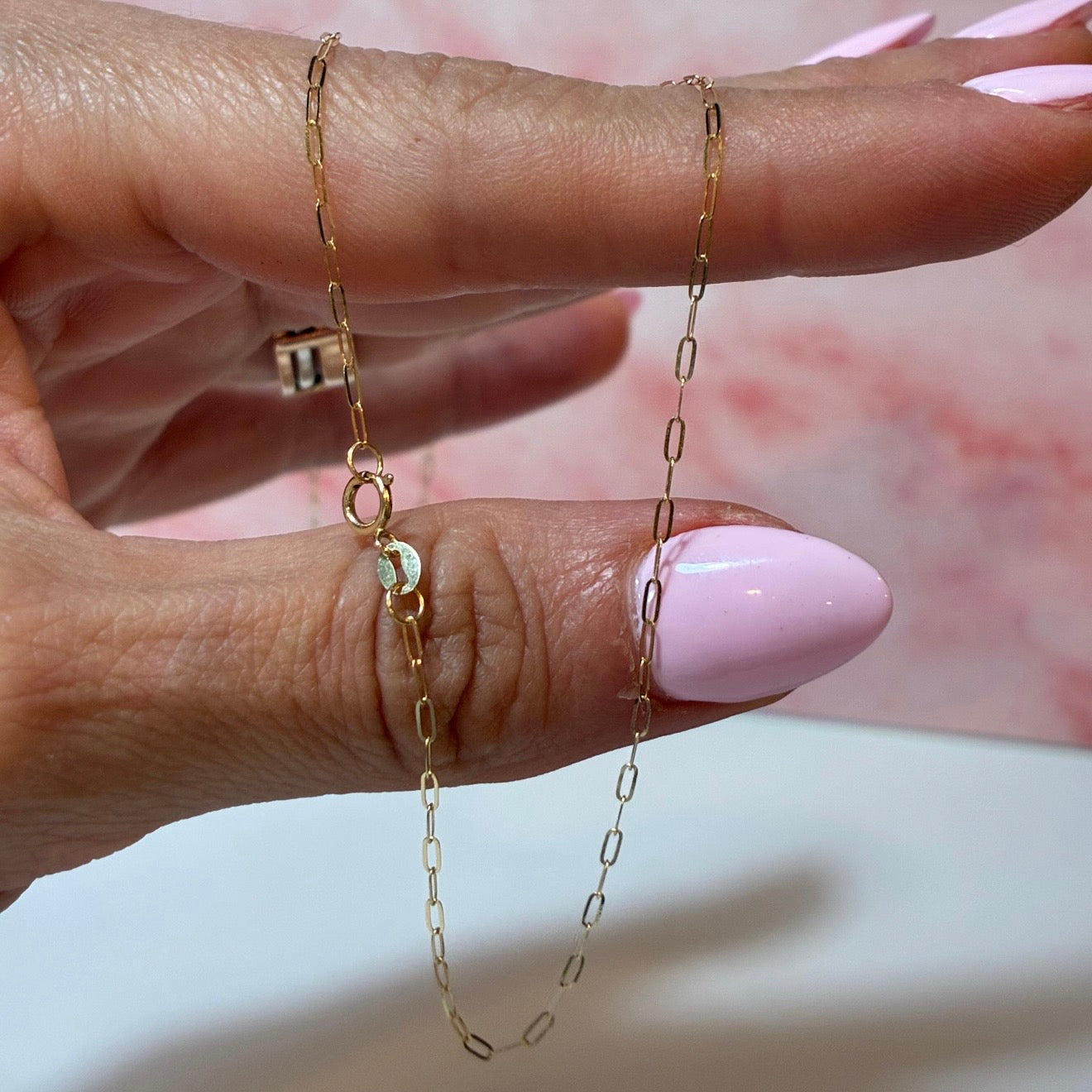 1MM DIAMOND CUT MINI CLIP CHAIN YELLOW GOLD ITALY 18K 45CM - 0.77GR