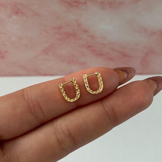 CANDONGAS CLIC OVALADAS DIAMANTADAS 0,6CM ORO AMARILLO ITALY 18K - 1,02GR