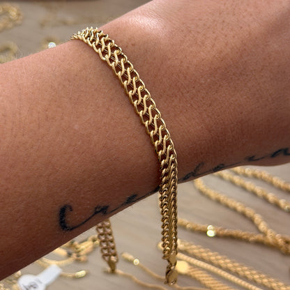 SEDUSA BRACELET 6.1MM YELLOW GOLD ITALY 18K - 21CM 4.24