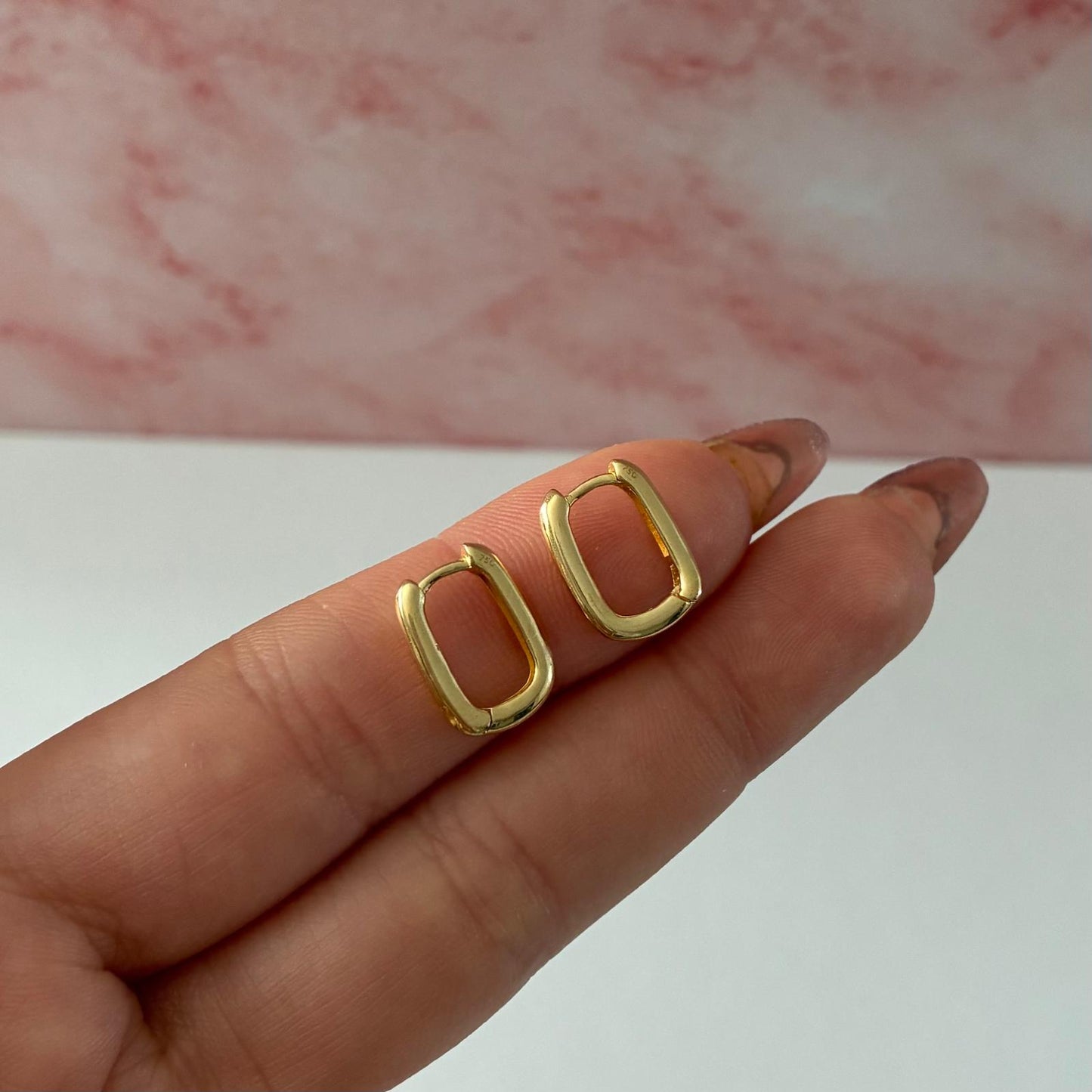 Square Click Hoop Earrings 1.0cm Yellow Gold Italy 18K - 2.07