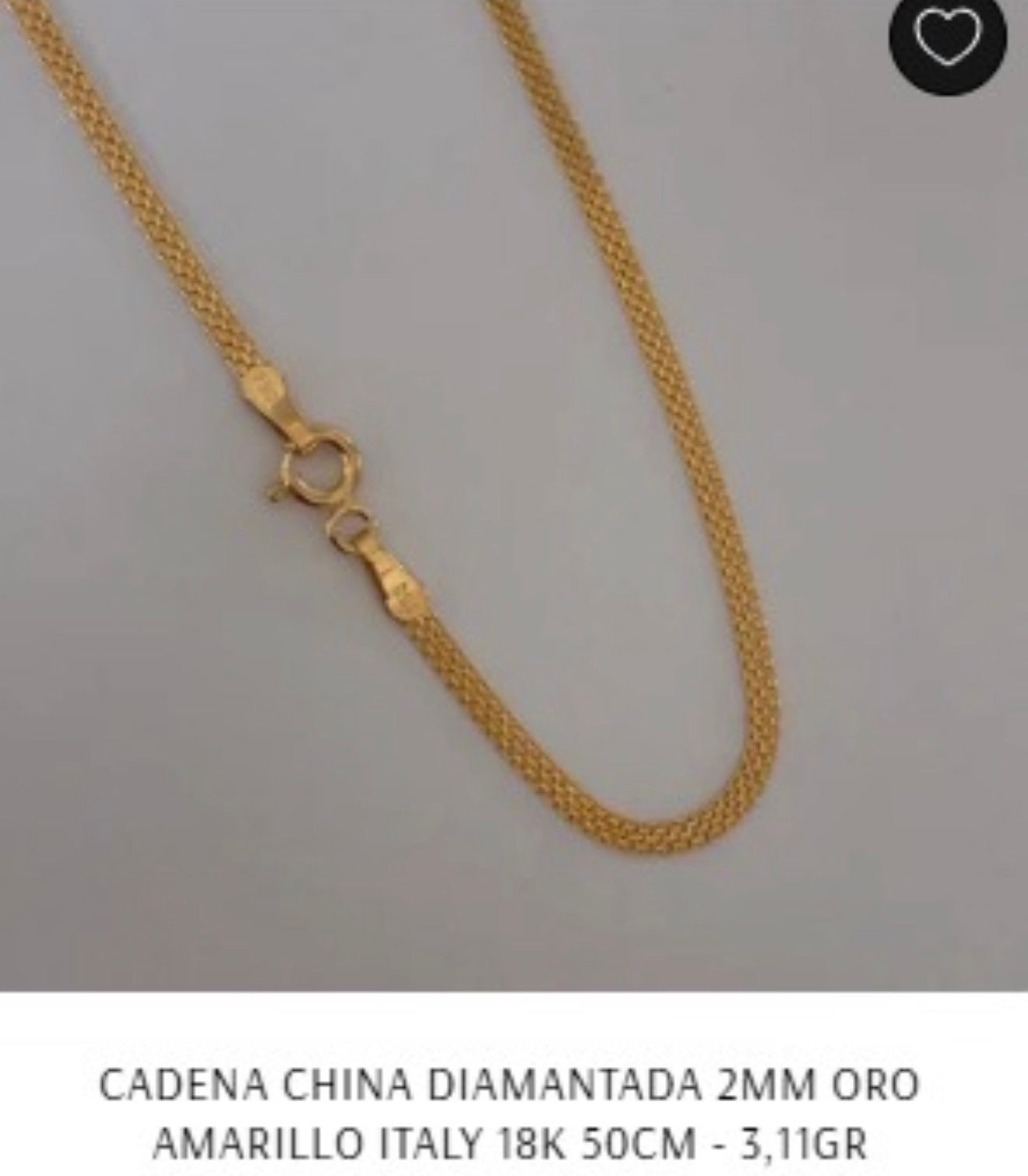 Cadena China 50cm 3,17GR