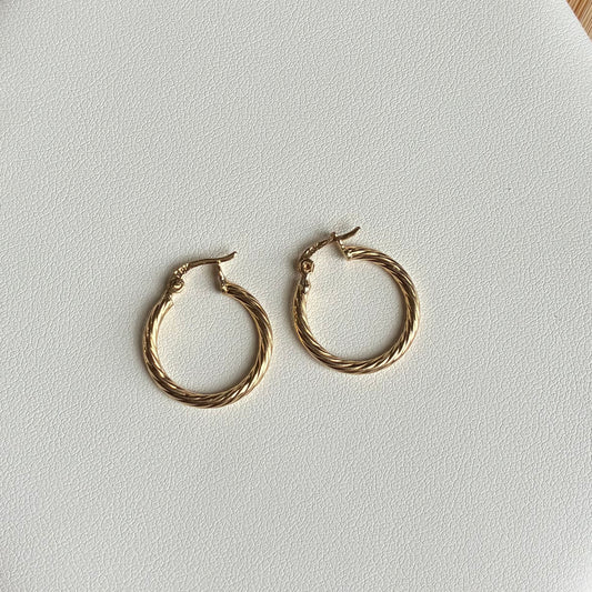CANDONGAS ENTORCHADAS 1.4CM ORO AMARILLO 18K - 1,18GR