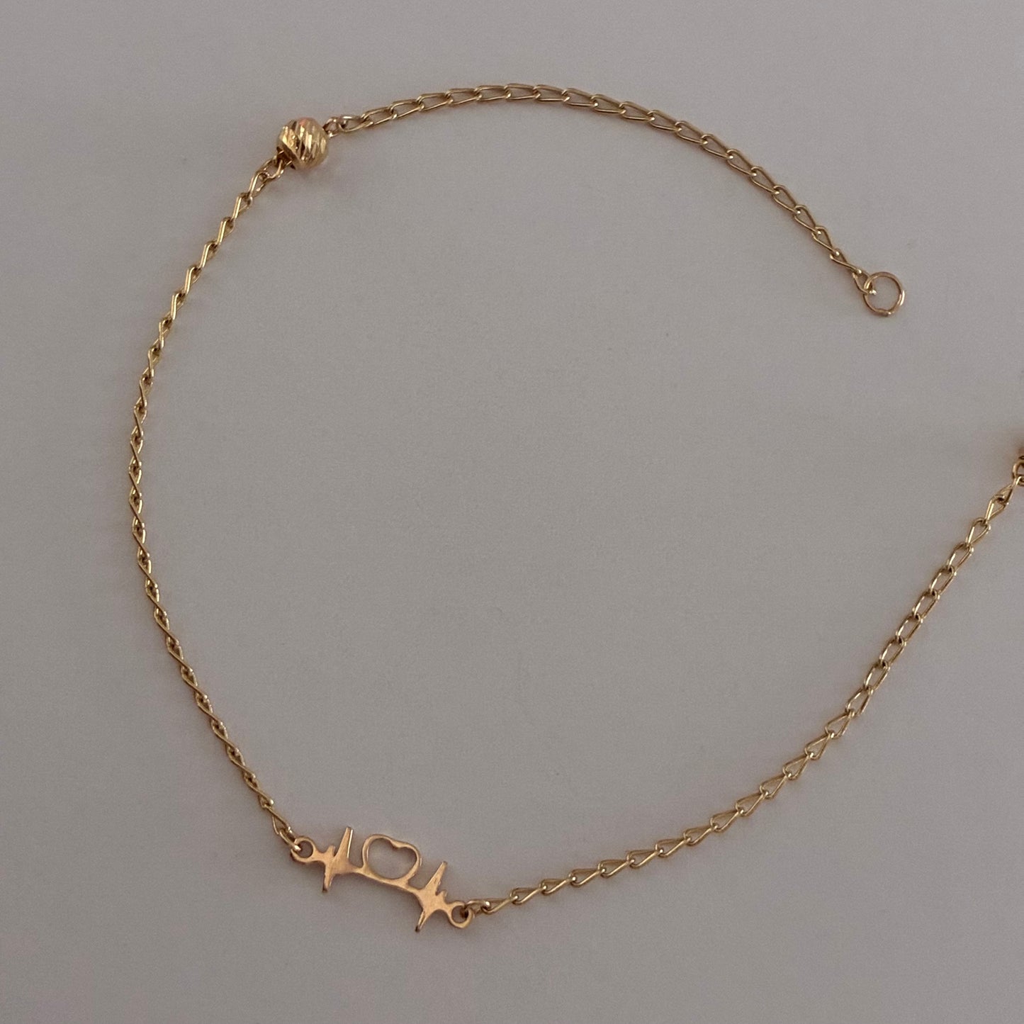 TOBILLERA CUBANA + LINEAS DE LA VIDA ORO AMARILLO 18K - 24,5CM - 1,65GR