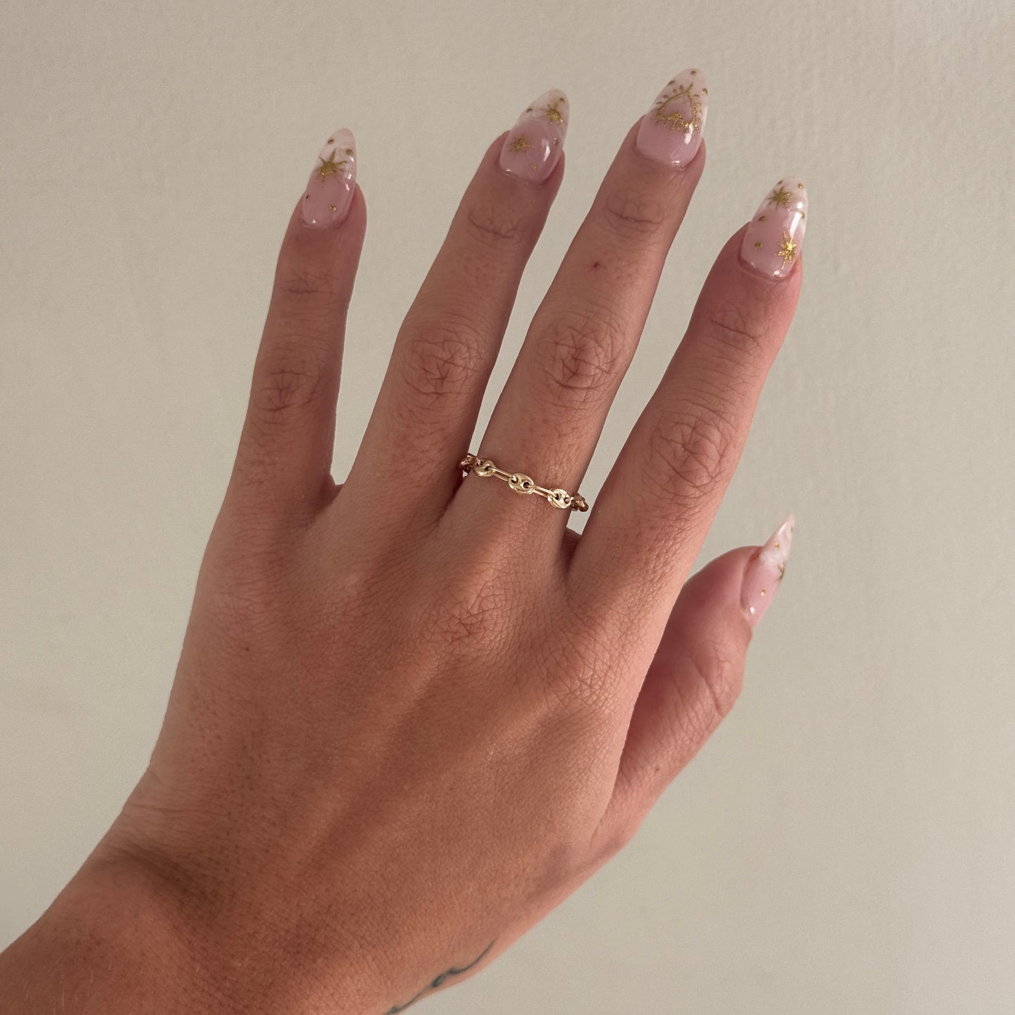 Coffee Bean Ring 3mm 18K Yellow Gold Size 6.5 to 7.5 - 0.68g