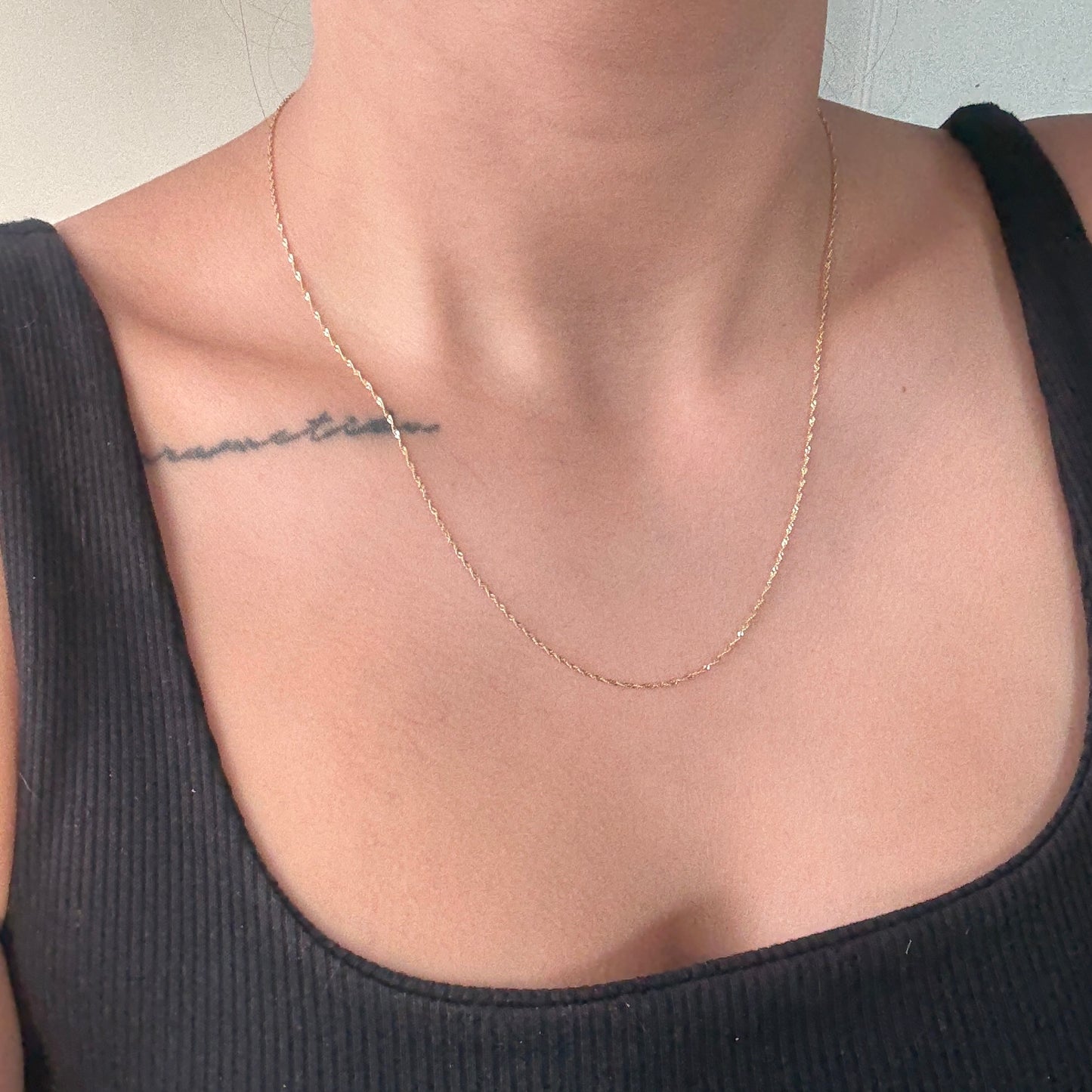 SINGAPORE DIAMOND CHAIN ITALY 18K YELLOW GOLD 50CM - 1.1GR