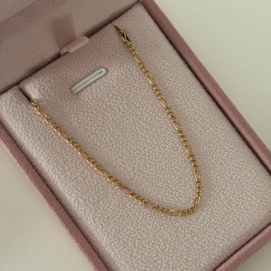 PULSO 3X1 FIGARO 1.25MM ORO AMARILLO ITALY 18K 19CM - 0,69GR