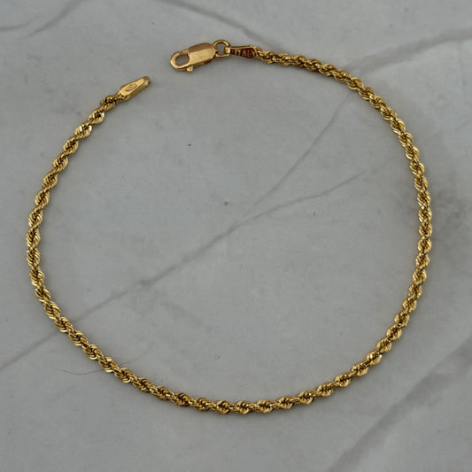 PULSERA LAZO 1.75MM ORO AMARILLO ITALY 18K 19CM - 1,46GR