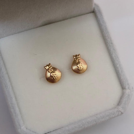 18K YELLOW GOLD PEARL MONEY BAG - 0.72GR