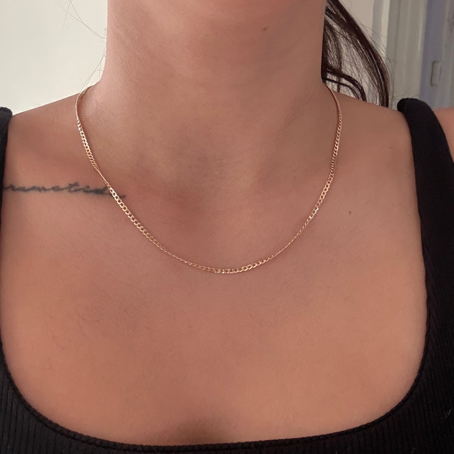 CUBAN CHAIN 2.2MM YELLOW GOLD ITALY 18K 45CM - 3.0GR