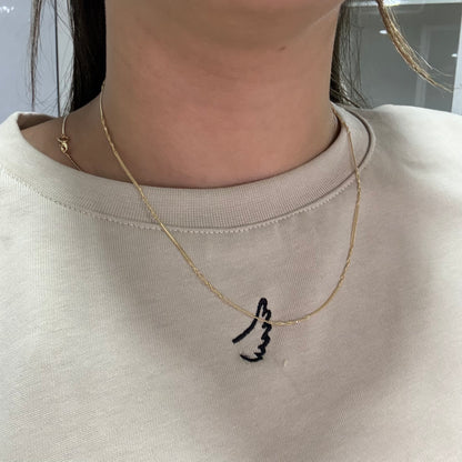 MINI SEDUSA + SINGAPORE CHAIN 1.3MM 18K ITALIAN YELLOW GOLD - 45CM 1.82GR