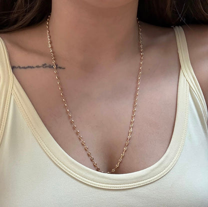 CADENA GRANO DE CAFÉ LISA 3.4MM ORO AMARILLO COL 18K 60CM - 7,13GR