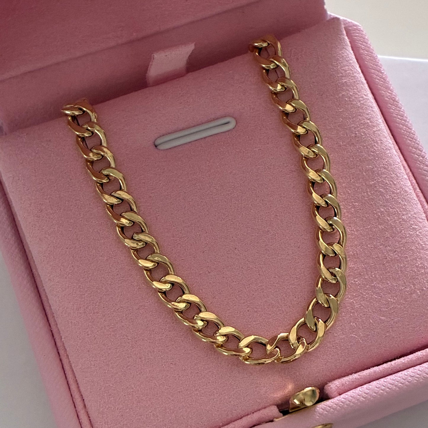 ROUND CUBAN BRACELET 5MM YELLOW GOLD ITALY 18K 20CM - 2.85GR