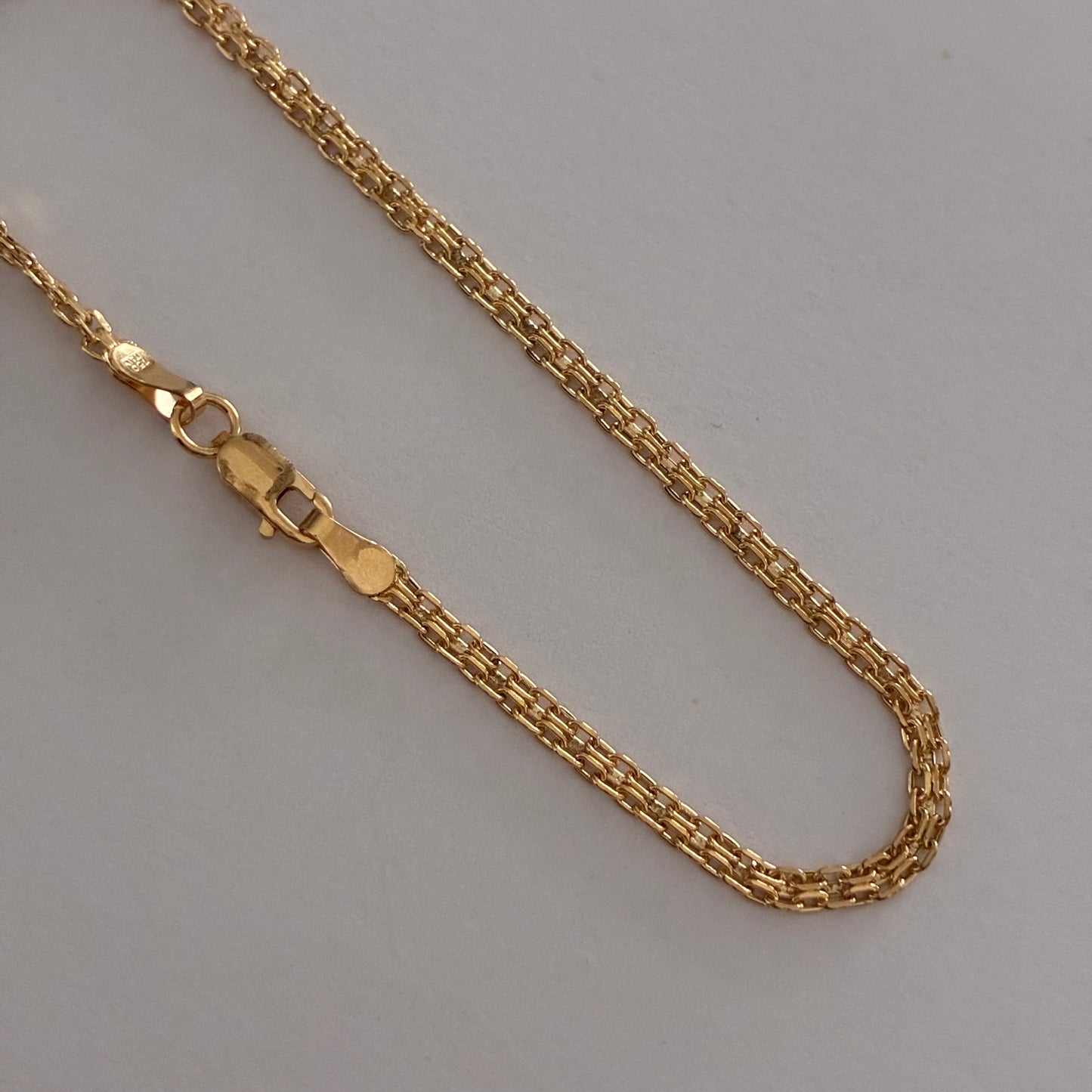CHINESE BRACELET ONE STRAND 2.5MM YELLOW GOLD ITALY 18K 18CM - 1.64GR