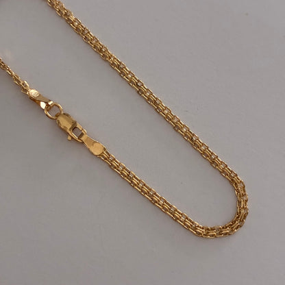 CHINESE BRACELET ONE STRAND 2.5MM YELLOW GOLD ITALY 18K 18CM - 1.64GR