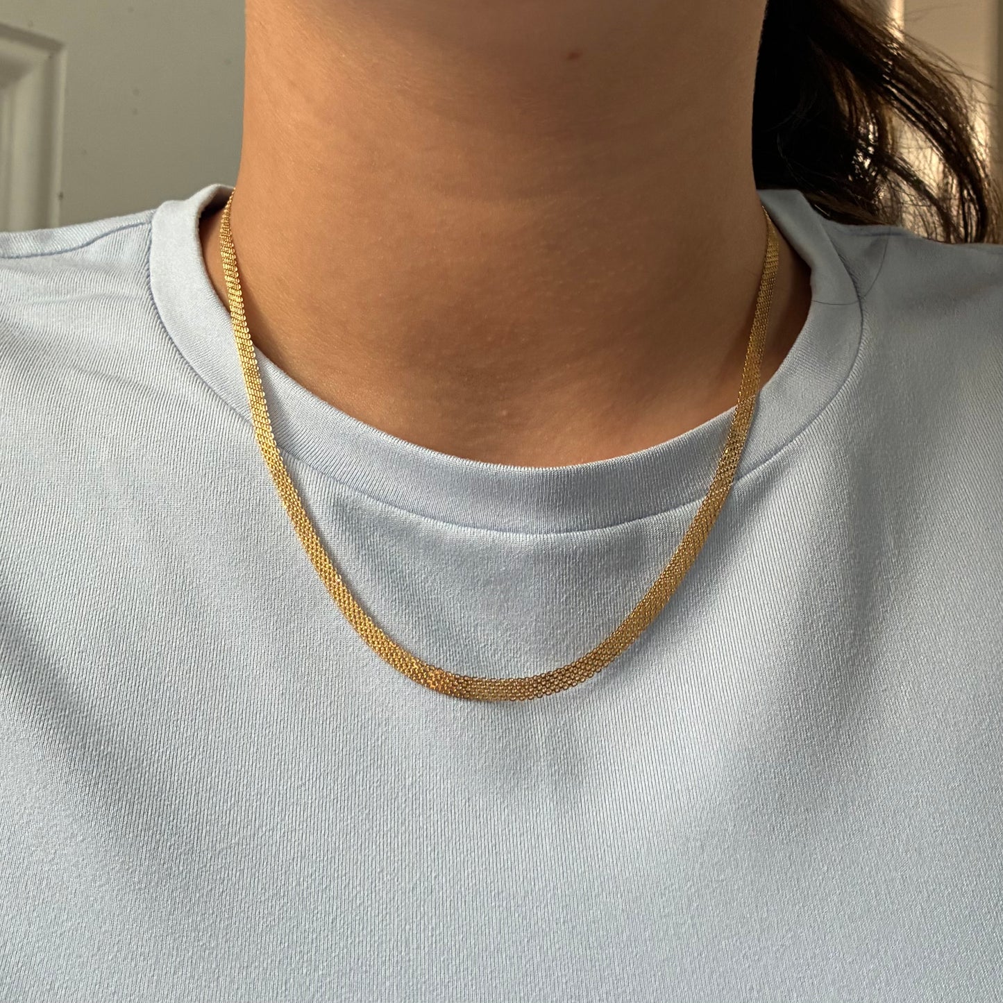 CADENA CHINA DIAMANTADA TRES CARRILES 4.0MM ORO AMARILLO ITALY 18K 45CM - 5,28GR