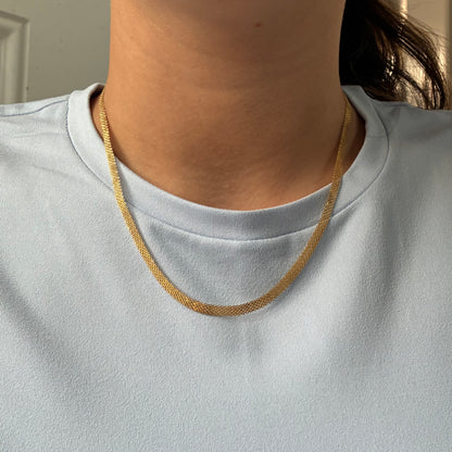 CADENA CHINA DIAMANTADA TRES CARRILES 4.0MM ORO AMARILLO ITALY 18K 45CM - 5,28GR