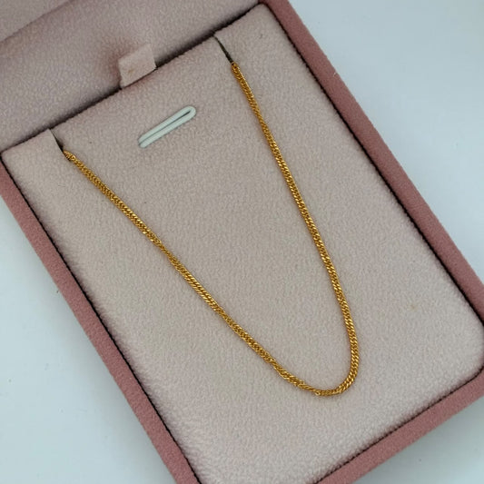CADENA DOBLE CUBANO 1,08GR 45CM 1,15MM ORO AMARILLO ITALY 18K