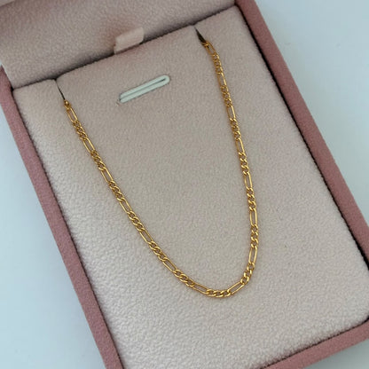 CADENA 3X1 FIGARO 1,55GR 45CM 1,6MM ORO AMARILLO ITALY 18K