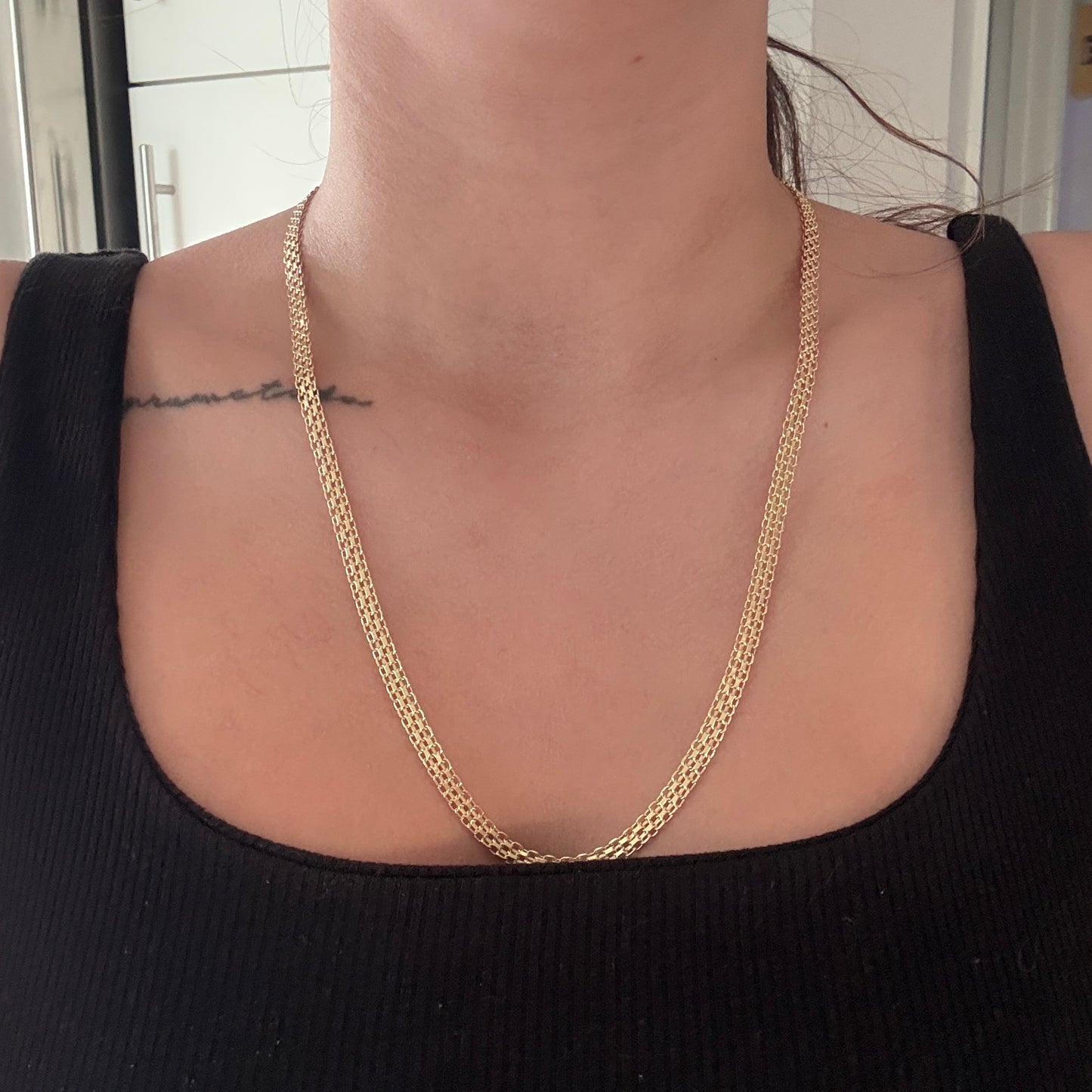 5M DOUBLE TRACK CHINESE CHAIN 18K YELLOW GOLD ITALY 60CM - 9.91GR