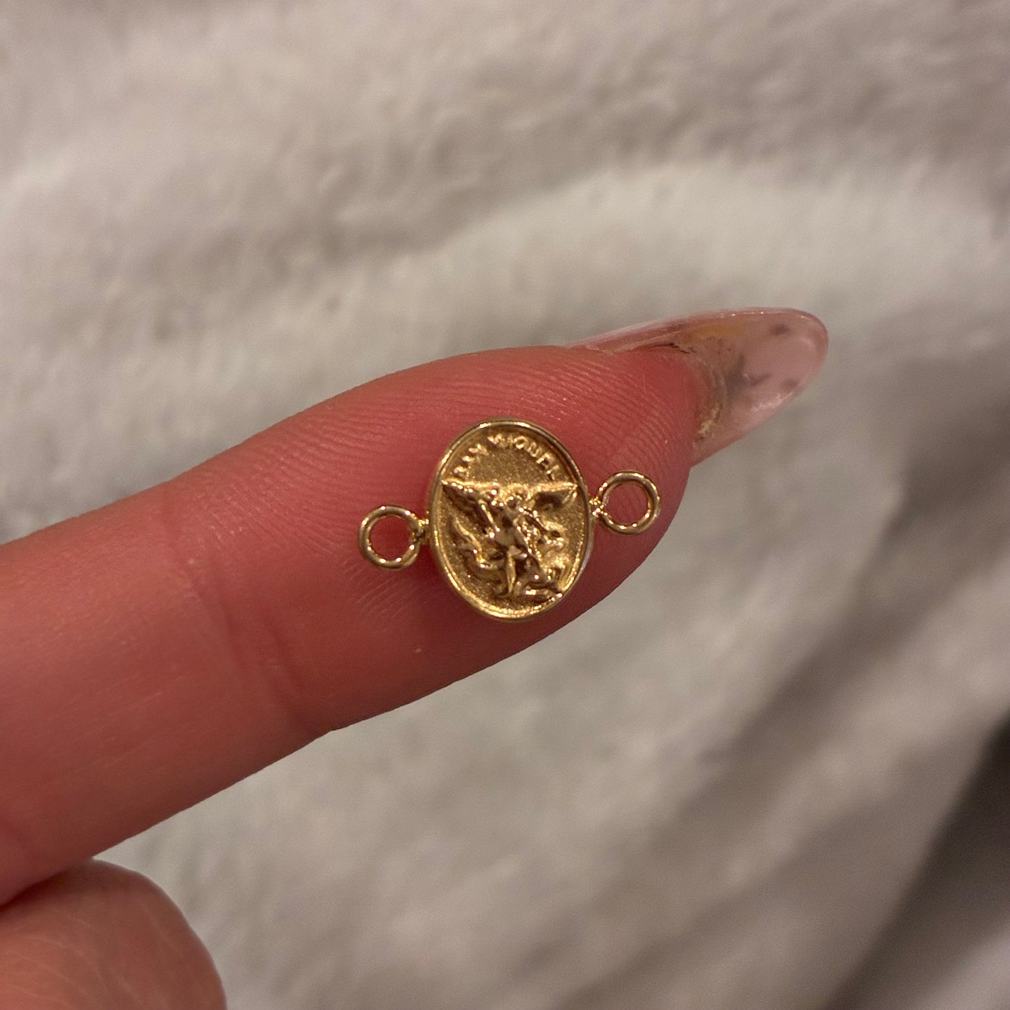 Saint Michael the Archangel Bracelet Charm 1cm 18K Yellow Gold - 0.45g