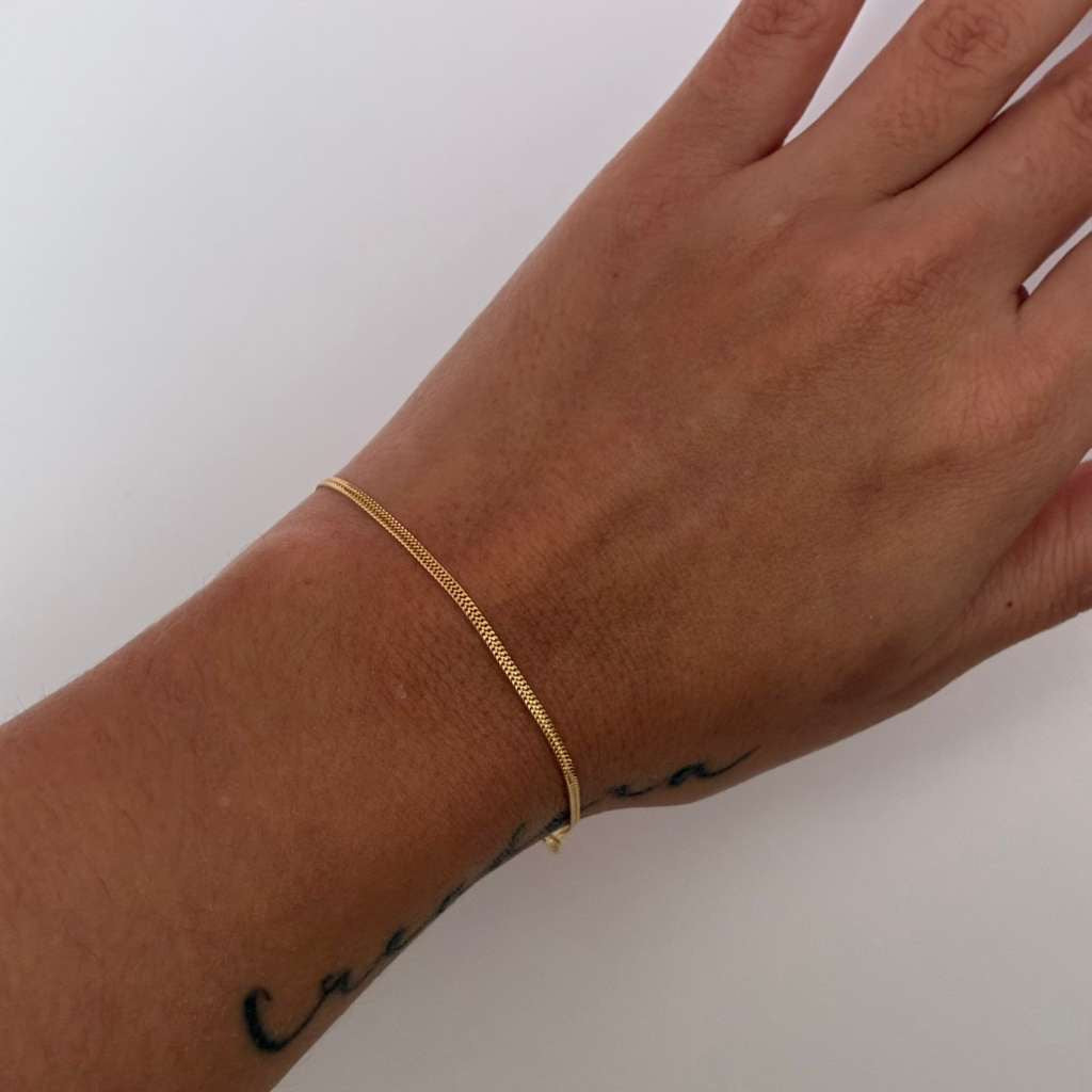 MINI SEDUSA BRACELET 1.5MM YELLOW GOLD ITALY 18K 18.5CM - 1.27GR
