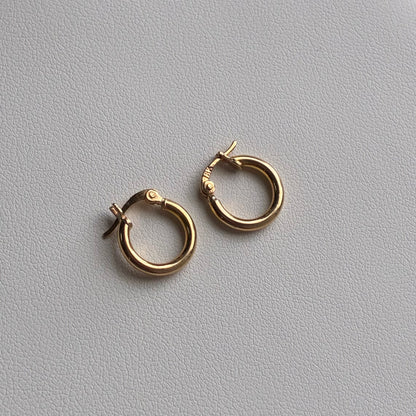 CANDONGAS LISAS REDONDAS 0.9CM ORO AMARILLO 18K - 1,0GR