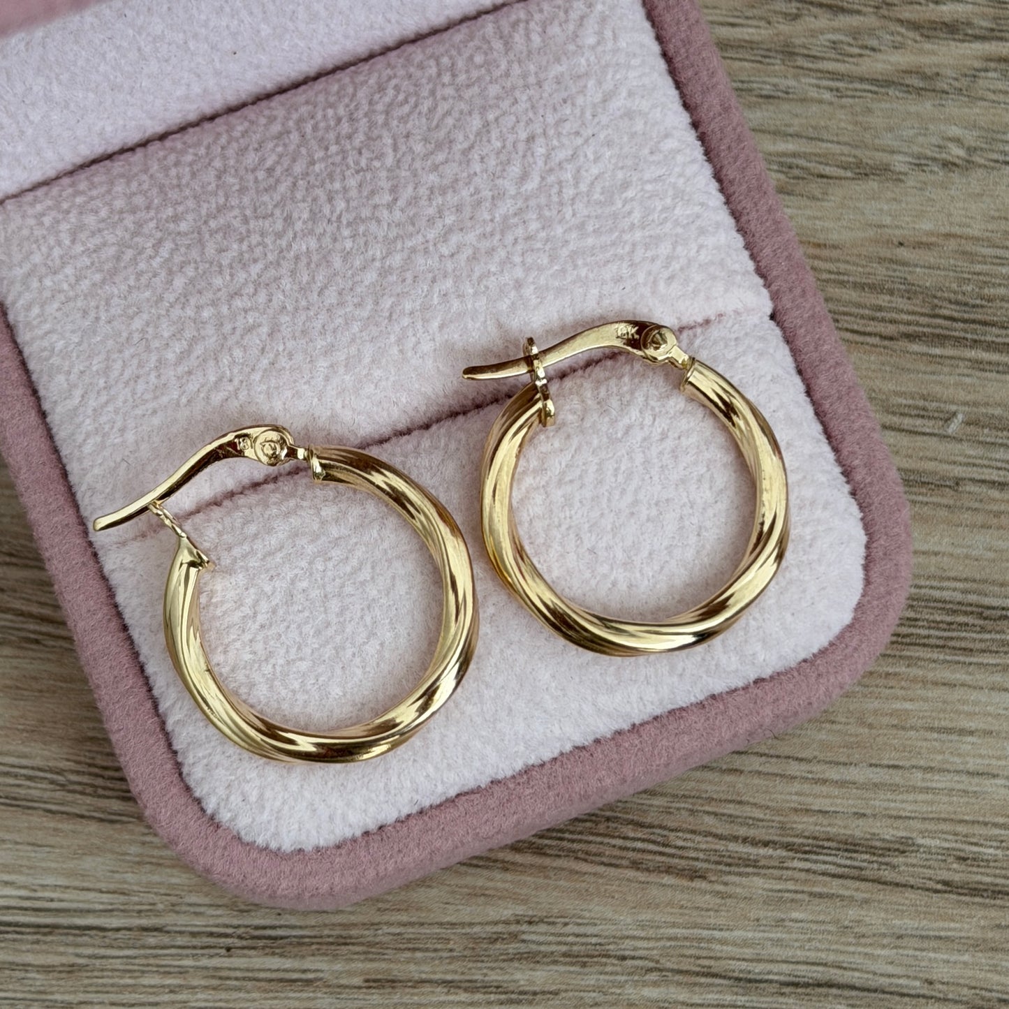 CANDONGAS TRENZADAS RAYADAS 1,2CM ORO AMARILLO COL 18K - 1,45GR