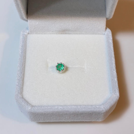 TOPO CROWN SILVER 925 + NATURAL EMERALD *PIERCING*