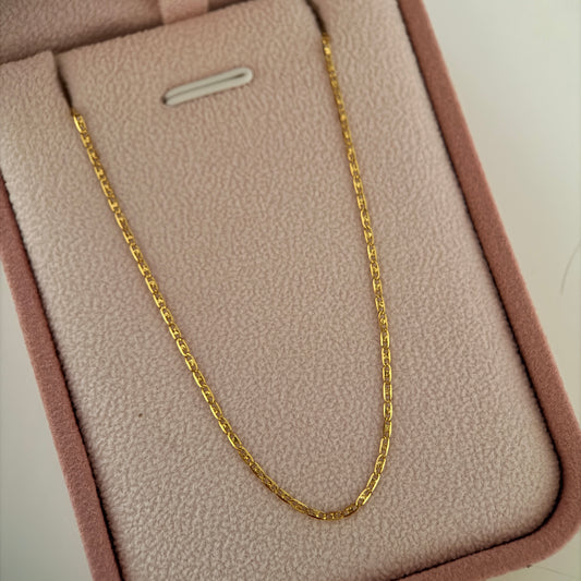 FLAT DIAMOND CUT CHAIN 1.2MM YELLOW GOLD ITALY 18K 45CM - 1.62GR