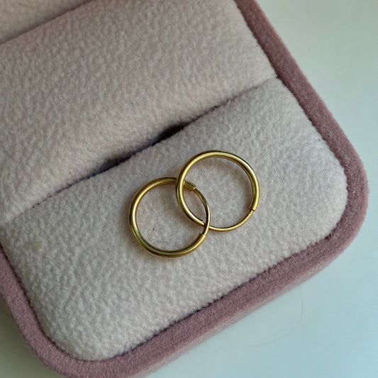 PLAIN SAFETY HOOPS 0.9CM 18K YELLOW GOLD - 0.46GR