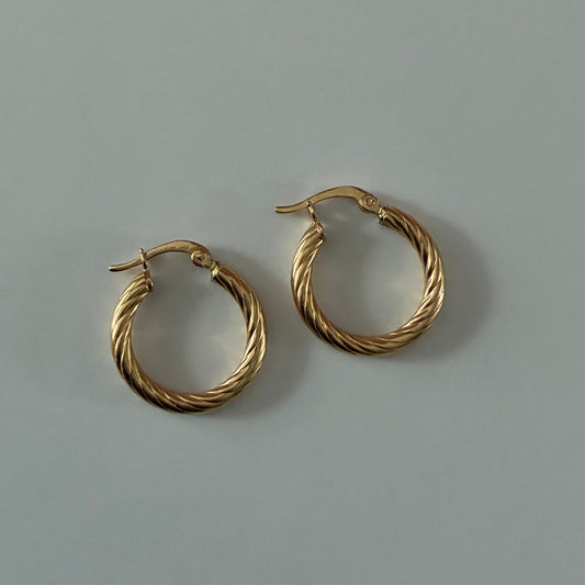 SMOOTH MARSHAL CANDONGAS 1.3CM 18K COLOR YELLOW GOLD - 1.77GR