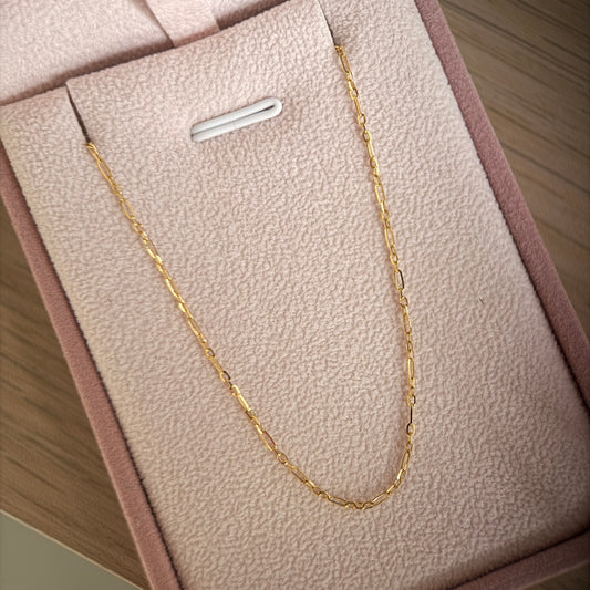 CHAIN LINK 1X1 1.2MM YELLOW GOLD ITALY 18K 45CM - 1.57GR