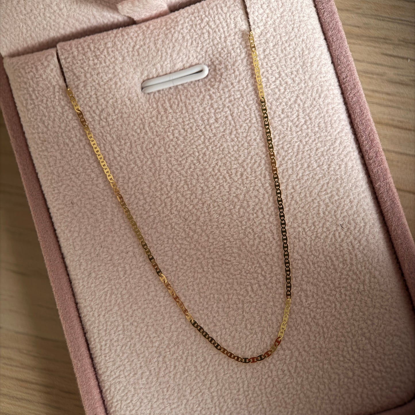 FLAT LADDER CHAIN 1MM YELLOW GOLD ITALY 18K 45CM - 1.07GR
