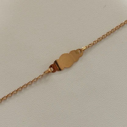 PULSERA ARO SEGUIDO PARA BEBE CON PLACA DE NUBE ORO AMARILLO 18K 15,5CM - 1,34GR