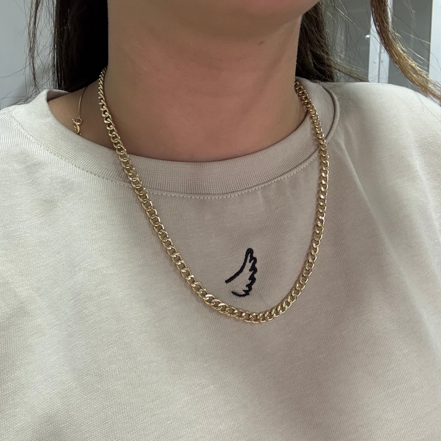 ROUND CUBAN CHAIN ​​5.3MM 18K ITALIAN YELLOW GOLD - 50CM 6.25GR