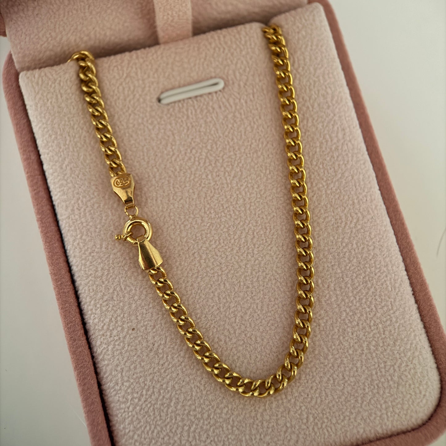 CADENA CUBANA REDONDA 3.5MM ORO AMARILLO ITALY 18K 60CM - 12,12GR